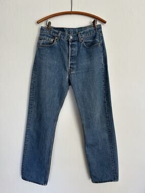Vintage Levi’s 501 Size 30x30 USA Made 1994 Medium Wash Straight Leg Button Fly